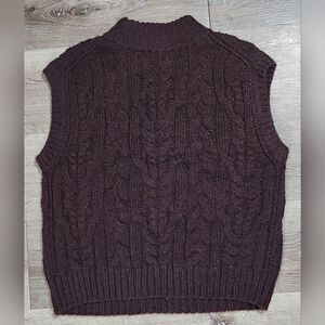 NWT Women's Crewneck Cropped Sweater Vest -A New Day™ Dark Brown LARGE